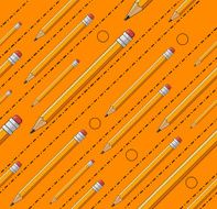 Seamless vector background with pencils N2