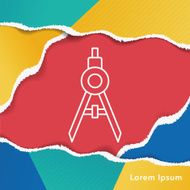 Stationery compasses line icon