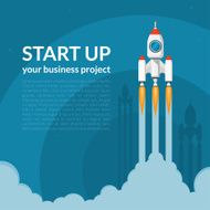 Space rocket launch Business start up concept N2