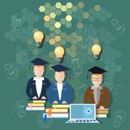 Science and education online school board concept