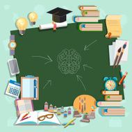 Back to school board education college campus concept