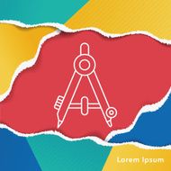 Stationery compasses line icon N3