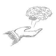 human brain hand sketch vector illustration