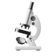 White microscope isolated on white background