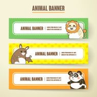 adorable cartoon animal banner collection set N2