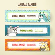 adorable cartoon animal banner collection set N3