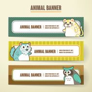 adorable cartoon animal banner collection set N4