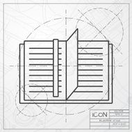 Vector notebook icon Epsclassic blueprint of0