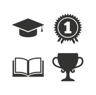 Graduation icons Education book symbol N8