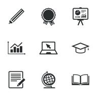 Education and study icon Presentation signs N3
