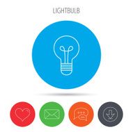 Lamp icon Idea and solution sign