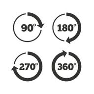 Angle degrees circle icons Geometry math signs N2
