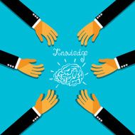 creative brain sign businessman hands brainstorming