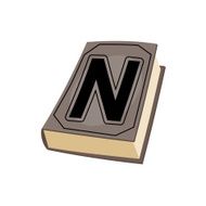Letter N on cover of book Old Edition with alphabetical