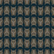 Seamless owl pattern on dark background