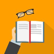 Reading book flat vector illustration N2