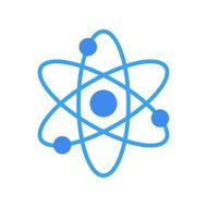 Atom icon modern minimal flat design style science vector symbol