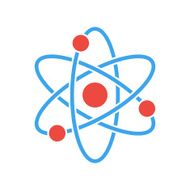 Atom icon modern minimal flat design style science vector symbol N3