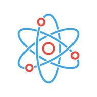 Atom icon modern minimal flat design style science vector symbol N4