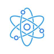 Atom icon modern minimal flat design style science vector symbol N5