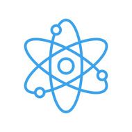 Atom icon modern minimal flat design style science vector symbol N6