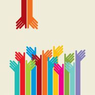 Colorful up hands logo vector illustration
