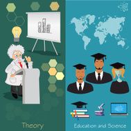 Science and education concept theory professor college students