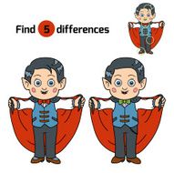 Find differences for children Halloween characters (vampire) N2