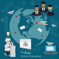 Science and education concept distance online learning professor