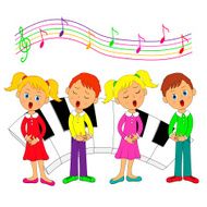 children boys and girls singing N2