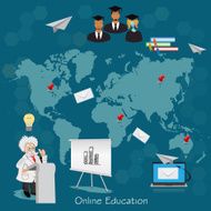 Science and education concept distance online learning professor international students