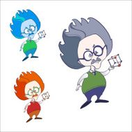 Genius physicist colored vector sketches N2