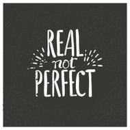 Real not perfect drawing lettering at blackboard
