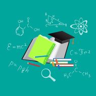 Vector education science icons flat vector illustration apps banner sketch