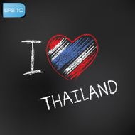 I love Thailand on blackboard background vector