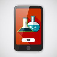 test tube flat icon with long shadow