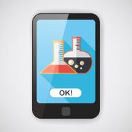 test tube flat icon with long shadow N2