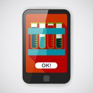 test tube flat icon with long shadow N3