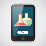 test tube flat icon with long shadow N6