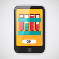 test tube flat icon with long shadow N7