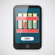 test tube flat icon with long shadow N8