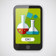 test tube flat icon with long shadow N9