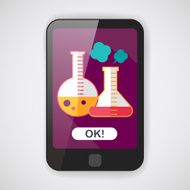 test tube flat icon with long shadow N11
