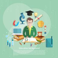Education concept students e-learning teacher open book