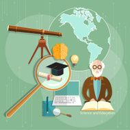 Education concept e-learning professor teachers science
