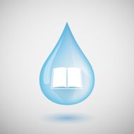 Water drop with a book