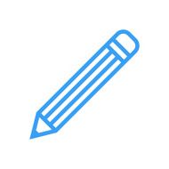 Pencil outline icon modern minimal flat design style vector illustration