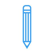 Pencil outline icon modern minimal flat design style vector illustration N2