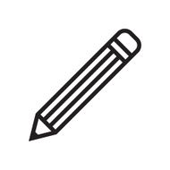 Pencil outline icon modern minimal flat design style vector illustration N3
