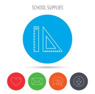 Triangular ruler icon Straightedge sign N4